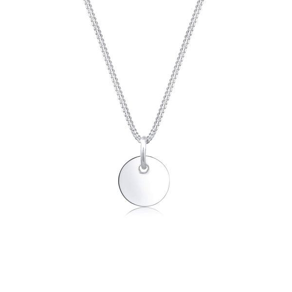Elli Halskette Damen Plättchen Anhänger Basic Geo Look in 925 Sterling Silber