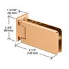 CRL GRA044GP Gold Plated Grande 044 Series Wall Mount Offset Back Plate Hinge