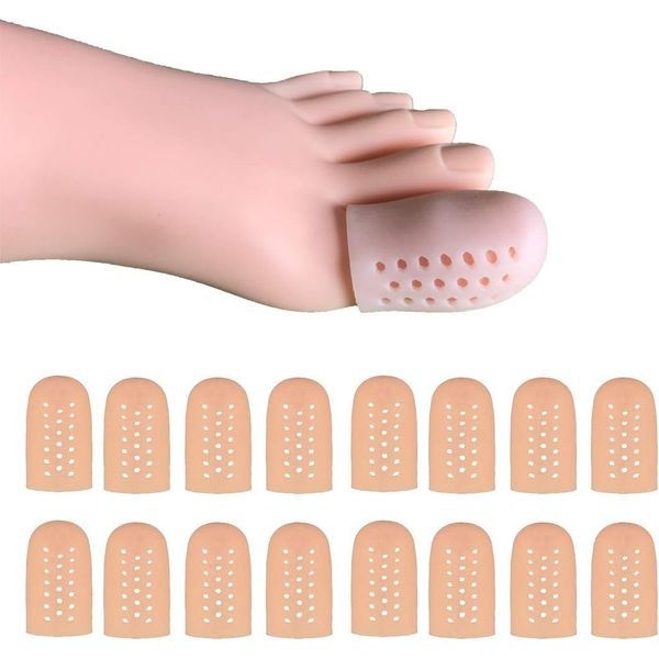 16 Pieces Gel Toe Caps for Big Toe, Breathable Silicone Toe Protector, Toe with