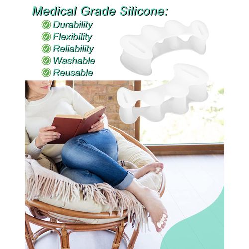 Separatore Dita Piede,2 Paia Raddrizza Dita Piedi Separadita Piedi Silicone Distanziatore per Dita a Martello Toe Spacer Divaricatore Alluce Valgo per Il Sollievo dal Dolore dell’Alluce Valgo