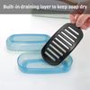 OZNER Solid Shampoo Bar Holder,Travel Soap Case,Large Blue 