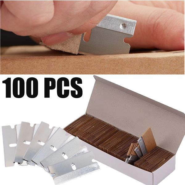 100pc Razor Blades Single Edge Extra Sharp Heat Treated Safety Knife Shaving
