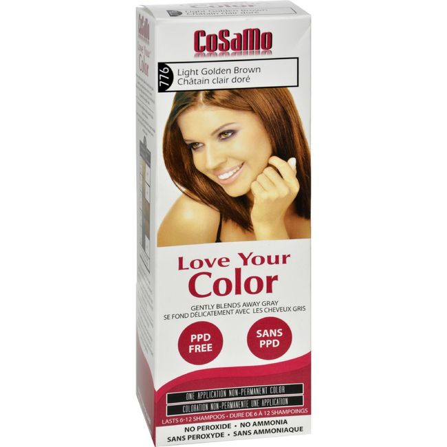 Love Your Color Cosamo Non Permanent Hair Color, Light Golden Brown