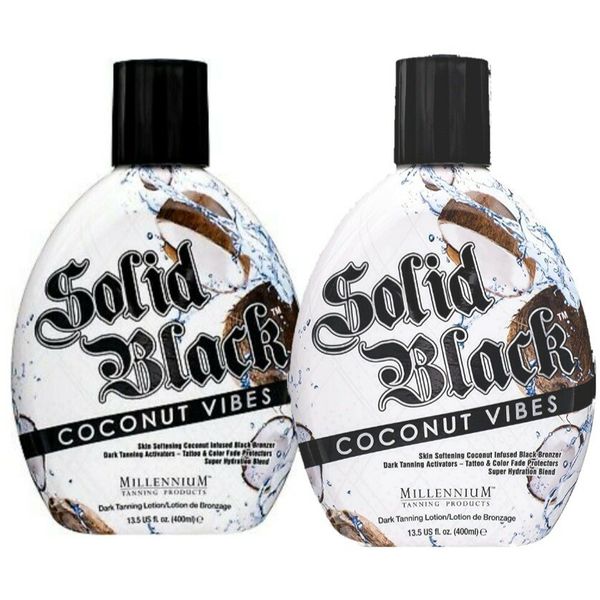 Millennium Tanning COCONUT VIBES Solid Black Coconut Tanning Lotion 13.5 2 pack