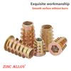 Qrity 20 Pcs Hex Socket Screw-in Nuts Fastener M6x20mm, Zinc Alloy Ladder-shaped Threaded Insert Nuts, Interface Hex Socket Drive