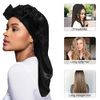 AWAYTR Long Satin Bonnet for Women - Double Layer Elastic Silk Bonnet for Braids Hair Sleeping Cap with Tie Band (Black)