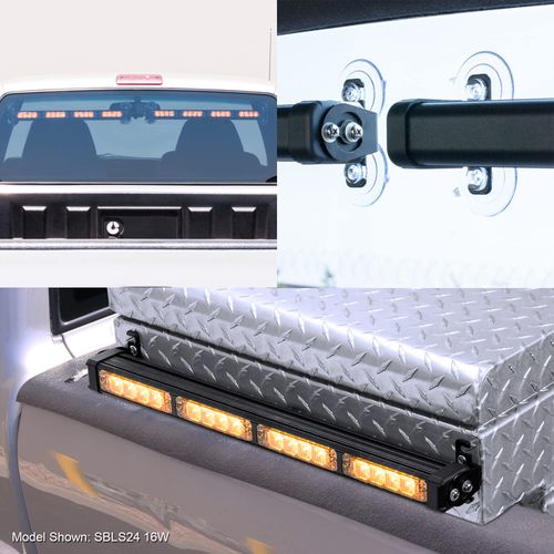 LAMPHUS SolarBlast SBLS24 8W LED Emergency Strobe Warning Deck Light Stick - Amber Blue