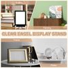 sourcing map 2Pcs 10" Acrylic Easel Display Stand, Folding Plate Display Stands Holder, Clear