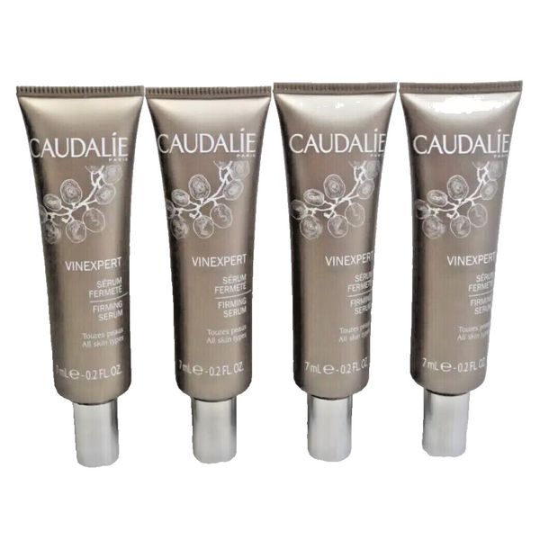4x Caudalie Paris Vinexpert Firming Serum 0.2oz / 7ml Each Travel Trial Size -E2