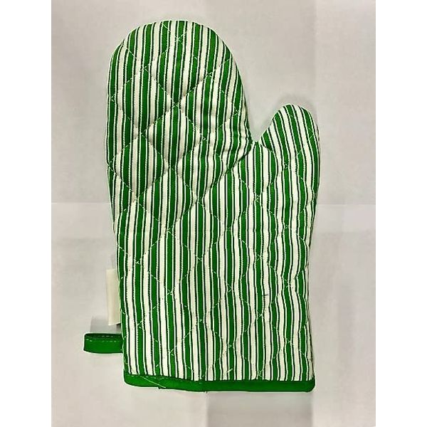1 Oven Kitchen Cooking Gauntlet Green Stripe