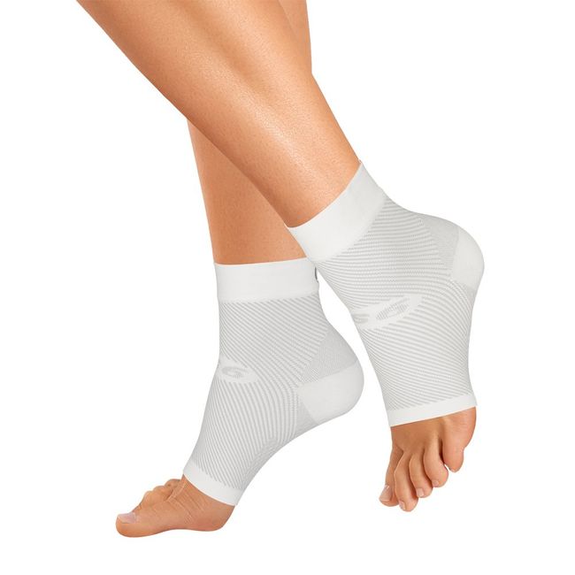 Orthosleeve® FS6 Foot Sleeve | White - size M| Exclusive 6 Zone Compression Technology®| Plantar Fasciitis, Heel Pain & Swelling Relief | 1 Pair | 24/7 Comfort