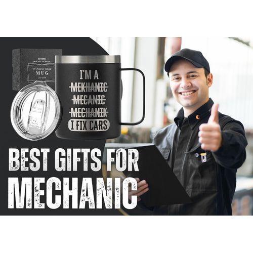 Onebttl Mechanic Gifts for Men, Car Guy Christmas Gifts, 12oz Stainless Steel Coffee Mug, I Can Fix Cars
