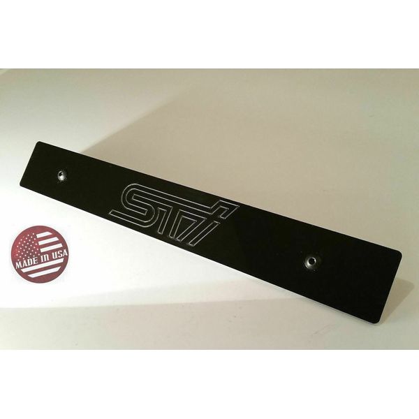 Acrylic Black Front License Plate Delete with Custom Laser Engraved Logo E