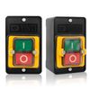 2Pcs Water Proof Button Switch Machine 10A 380V Electrical Push Switch ON/OFF Machine Water Proof Push Button Switch Cutting Machine Bench Drill Switch Button with 4Pcs Screws for Textile Machinery