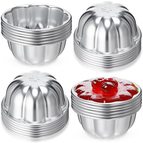 Honeydak 24 Pack Pudding Cup Pans 3. 7'' x 1. 7'' Mini Fluted Cake Small Jelly Pans Aluminum Alloy Reusable Cake Tartlets for Baking Egg Tart Flan Cupcake Bread Muffin Brownie Pudding, Non-sticky