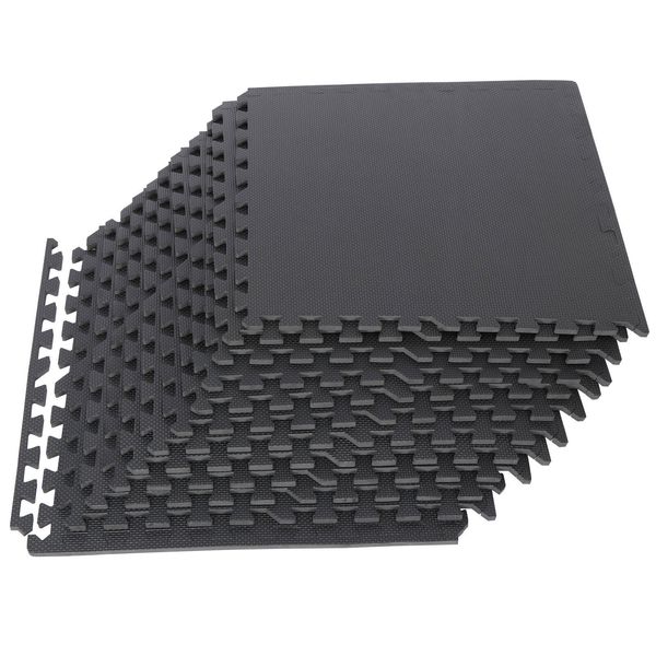 12 PCs Puzzle Exercise Mat 24'' × 24'' Interlocking Foam Floor Tile for Home Gym
