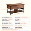 Lift Top Coffee Table 39.4" Rectangle Coffee Table with Light & USB Brown
