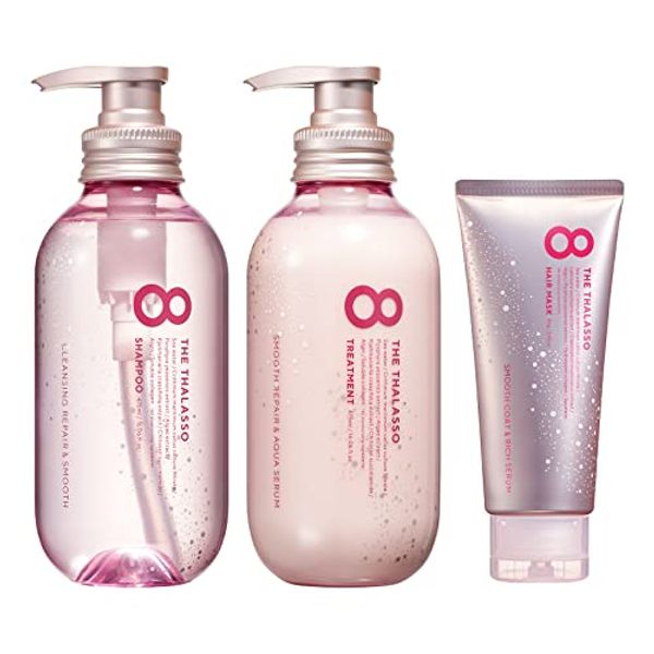 Eight the Thalasso Smooth Shampoo &amp; Smooth Treatment with Mini Hair Mask Pink Relax Kit 2022 Aqua Blossom Scent