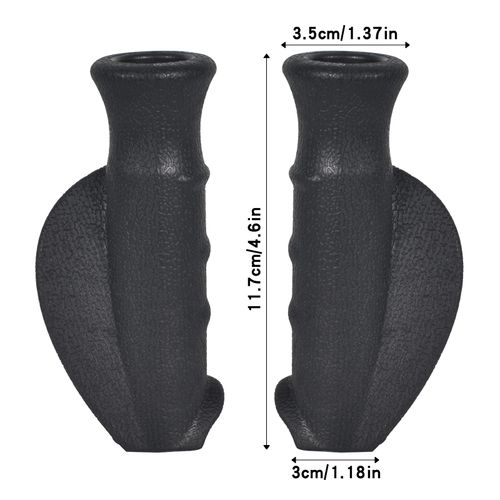 Pack of 2 Comfort Rollators Handles, Ergonomically Shaped, Rubber Handles, Rollator Handle, Rollator Holder, Right and Left, Hand Grip for Mobility Aid, Diameter 22 mm, Black (A)