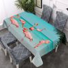Walmsco Tablecloth Blue Beach Flamingo Decor For Dining Room Kitchen Rectangular Table Cover 132 * 178cm