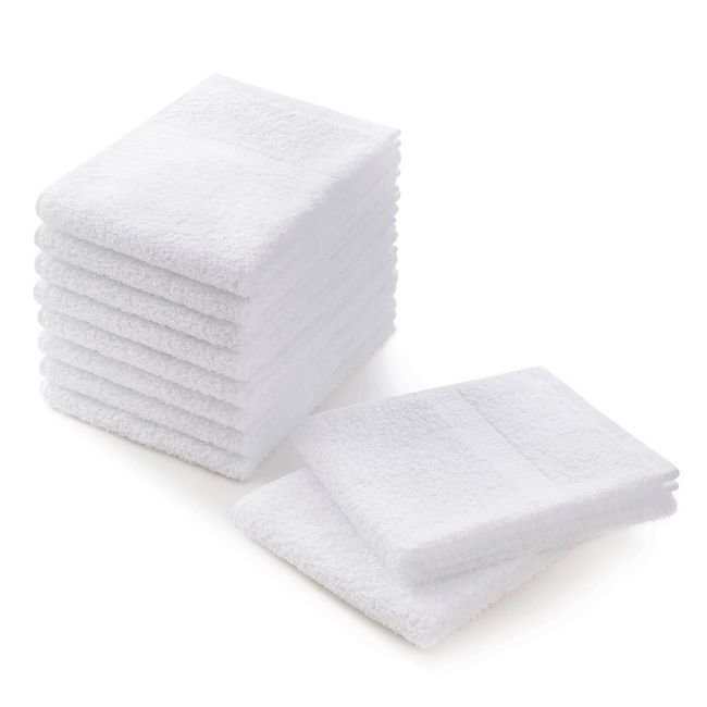 tt Regular White Towel, Founded in 1918, Made in Japan, Face Towels, Medium and Thin, Set of 10, Senshu Towels, 100% Cotton, 240 Momme, Commercial Use, Restaurants, Water Wipes, Bulk Purchase