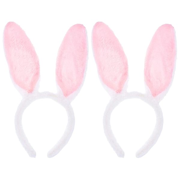 REDSTAR 2 Pack Bunny Ears Pink Headband - Rabbit Ears Headbands for Girls, Hair Accessories for Women Perfect for Easter Celebrations, Ideal Costume for Party Dress