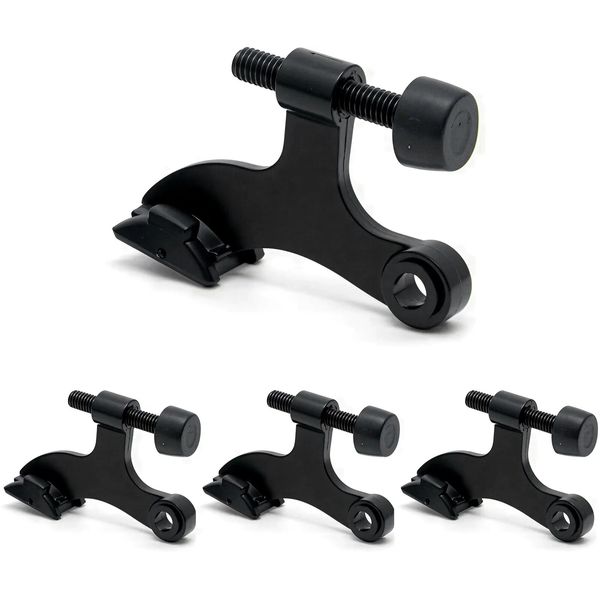 4 Pack Hinge Pin Matte Black Door Stopper, Adjustable Heavy Duty Door Stopper