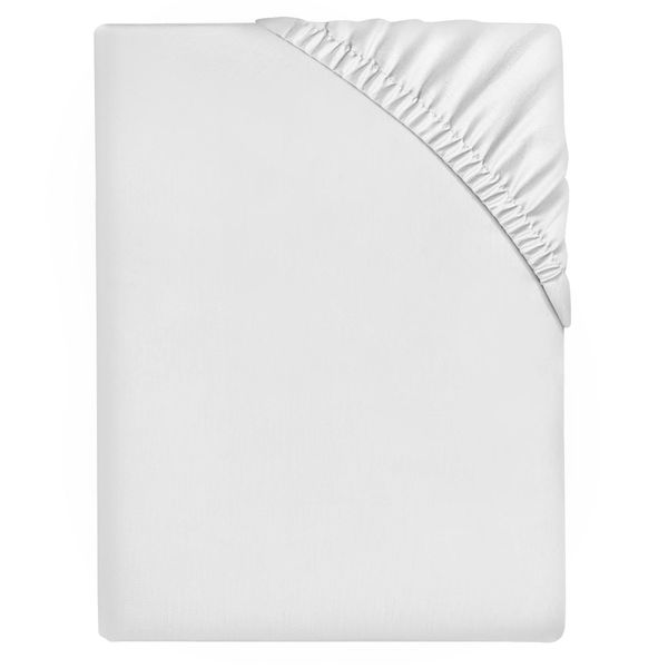 Microfiber Fitted Sheet Single Bed - (25cm) Deep Bed Sheets - Elasticated Corner Bedsheet (91 x 193cm) - Easycare Bed Fitted Sheets - White