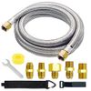 12 Ft High Pressure Braided Propane Hose Extension with Conversion Coupling 3/8"