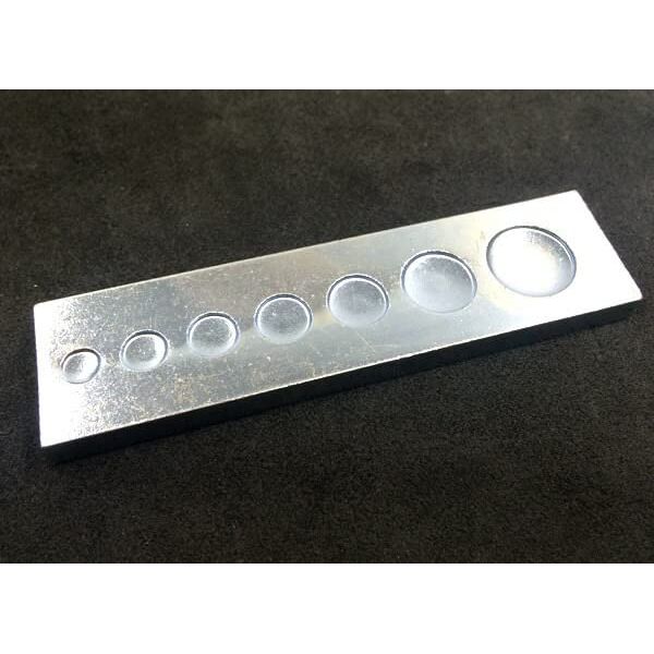Punching Base 1 Piece 7 Size IN1 Diameter 0.24 inch (6 mm), 0.3 inch (8 mm), 0.3 inch (9 mm), 0.45 inch (10 mm), 0.55 inch (12 mm), 0.6 inch (15 mm), Leather Craft Tool