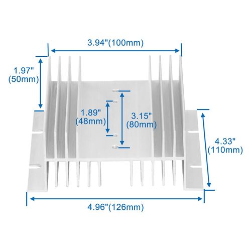 Baomain Aluminum Heat Sink SSR Dissipation for Single Phase Solid State Relay 10A - 100A