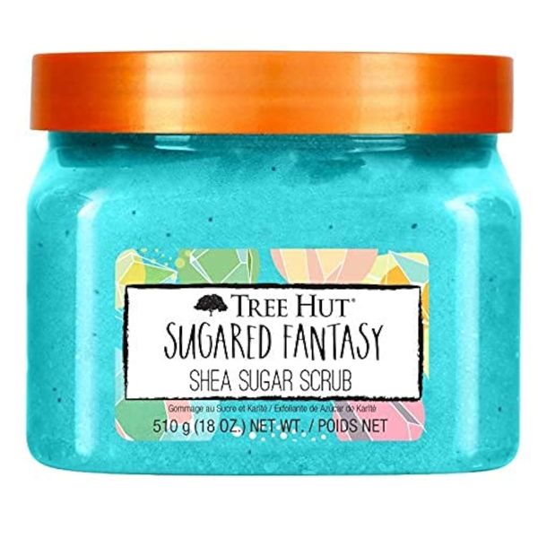 Tree Hut Sugared Fantasy Shea Sugar Scrub | Exfoliating Body Scrub Removes Dead, Dry Skin for a Soft & Hydrated Feel | Nourishing Essential Body Care | 18 fl oz.