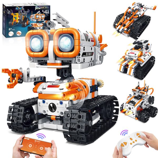 Bouraw Robot Building Kit, App & Remote Control Robot Toys for Kids, 4 in 1 STEM Educational Building Block Robot Kit, Top Educational Gift for Aged 6 7 8 9 10 11 12+ Kids Boys & Girls