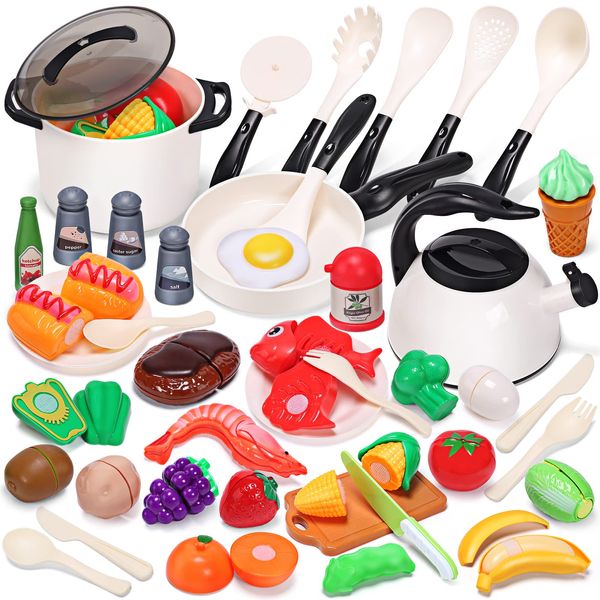 Cute Stone Pretend Play Kitchen Set, Educational Toys, 44 Piece Set, Pretend Play, Children's Gift, Birthday Gift, Gift