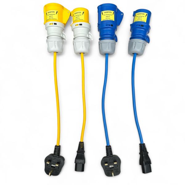 Marten® 110v & 230V 16a Adapter Set for PAT Testing (110 & 230 Volt 16 Amp Kit)