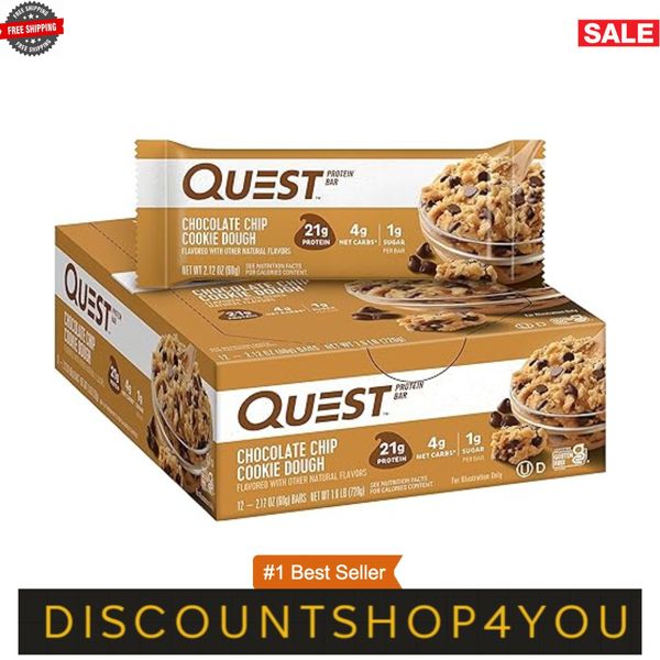 Quest Nutrition Chocolate Chip Cookie Dough Protein Bars new 2024 gift