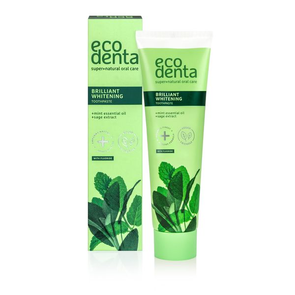 ECODENTA Teeth Whitening Zahnpasta - Toothpaste Mit Kalident, Salbeiextrakt, Ätherisches Minzöl 100 ml