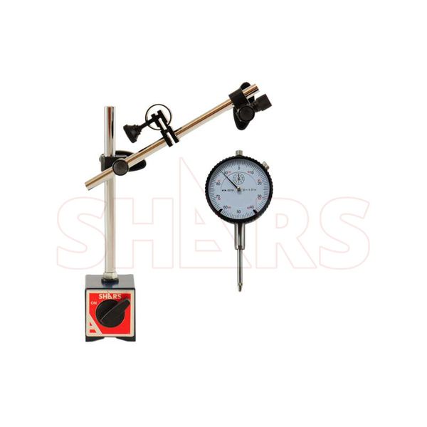 135lbs Magnetic Base Holder w/Fine Adjustment + 1" Dial Indicator .001" P]