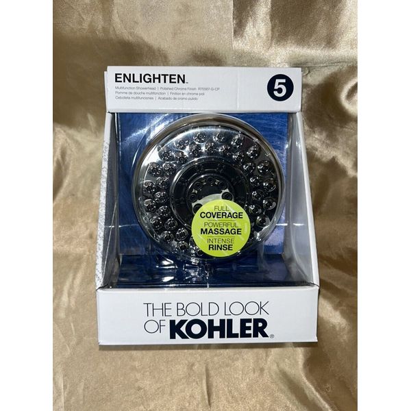 New KOHLER Enlighten Multifunction 5-Spray Settings Showerhead polished chrome