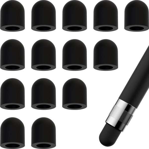 Hemobllo Replacement Stylus Rubber Tips, Stylus Pen Fine Tips, Conductive Rubber Capacitive Touch Screen Pens Tip, Soft Universal Replacement 15pcs