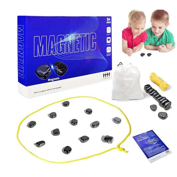 Premium Magnetic Chess Game，Magnetic Chess,Multiplayer Magnet Board Game，Family Board Games Set - Portable Chess Board, Home Party Supplies (Blue)