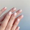 Bufenia 24Pcs Square False Nail Short White Gradient French (A)