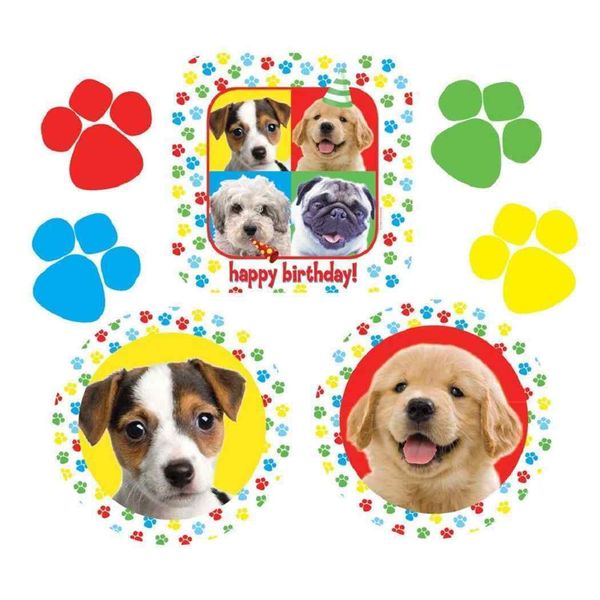 Paw-ty Time! Puppy Dog Pet Animal Kids Birthday Party Wall Decoration Cutouts