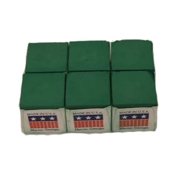 Silver Cup Set of 6 Green Billiard Pool Cue Chalk