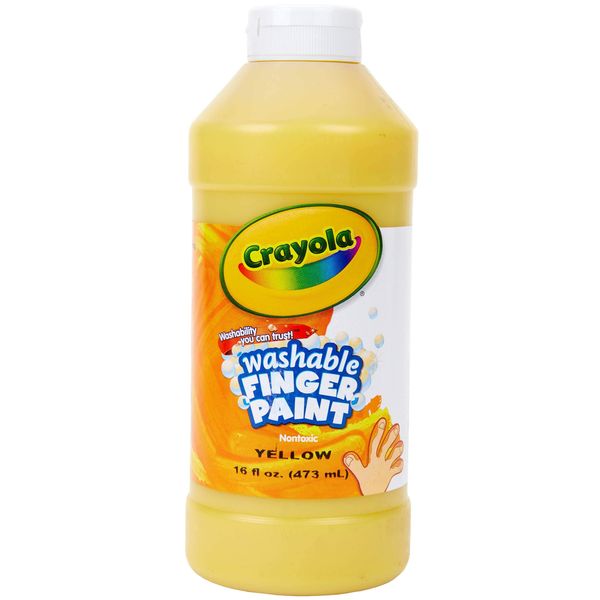 Crayola Washable Finger Paint, Yellow, 16 Ounce, School Painting Supplies, Gifts for Kids, 3, 4, 5, 6