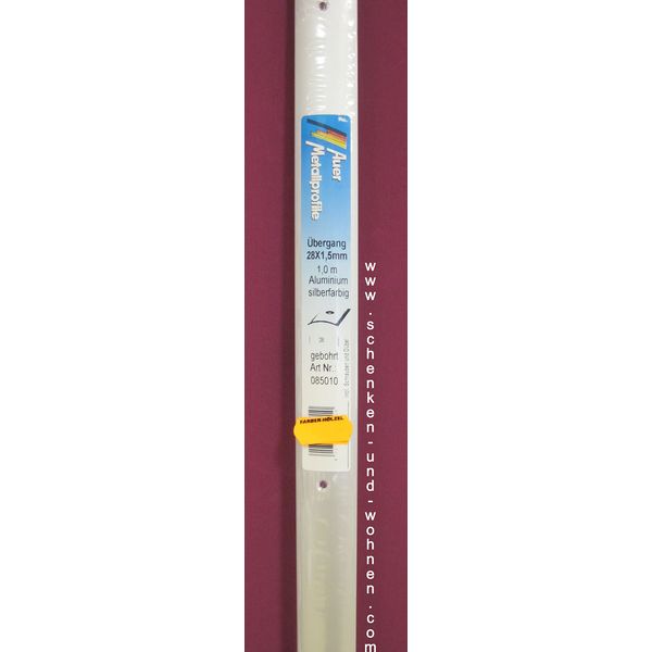 Transition Profile 28X1.5 mm 1.0 m Silver Drilled