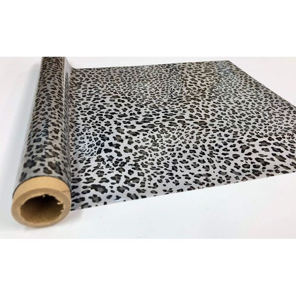 Metallic Foil - Wild Leopard Spots - Small Silver - Decorative Trasfer Roll 12" x 15'