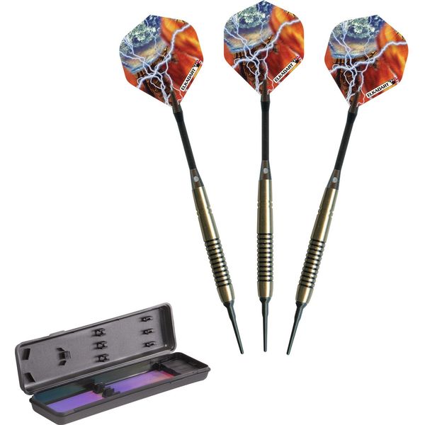 Elkadart Storm Soft Tip Darts with Storage/Travel Case, Black Rings, 14 Grams