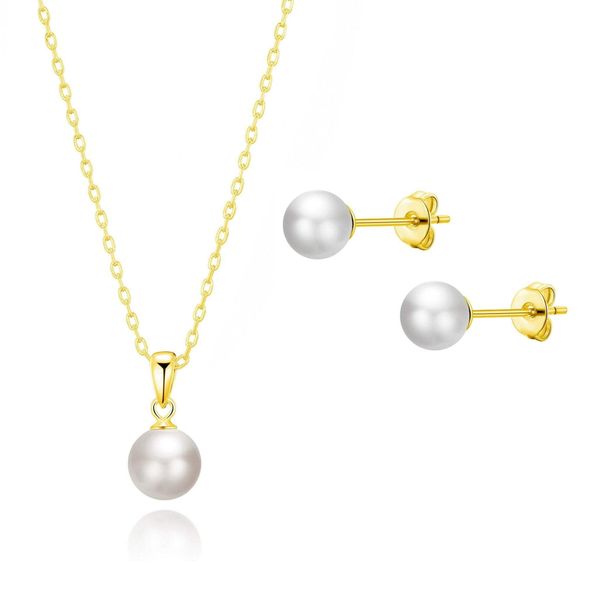Philip Jones Gold Plated Shell Pearl Set