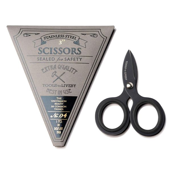 TOOLS to LIVEBY Scissors TL04 Scissors 3 TTLB (Scissors) [Black] Portable Mini Scissors Cute